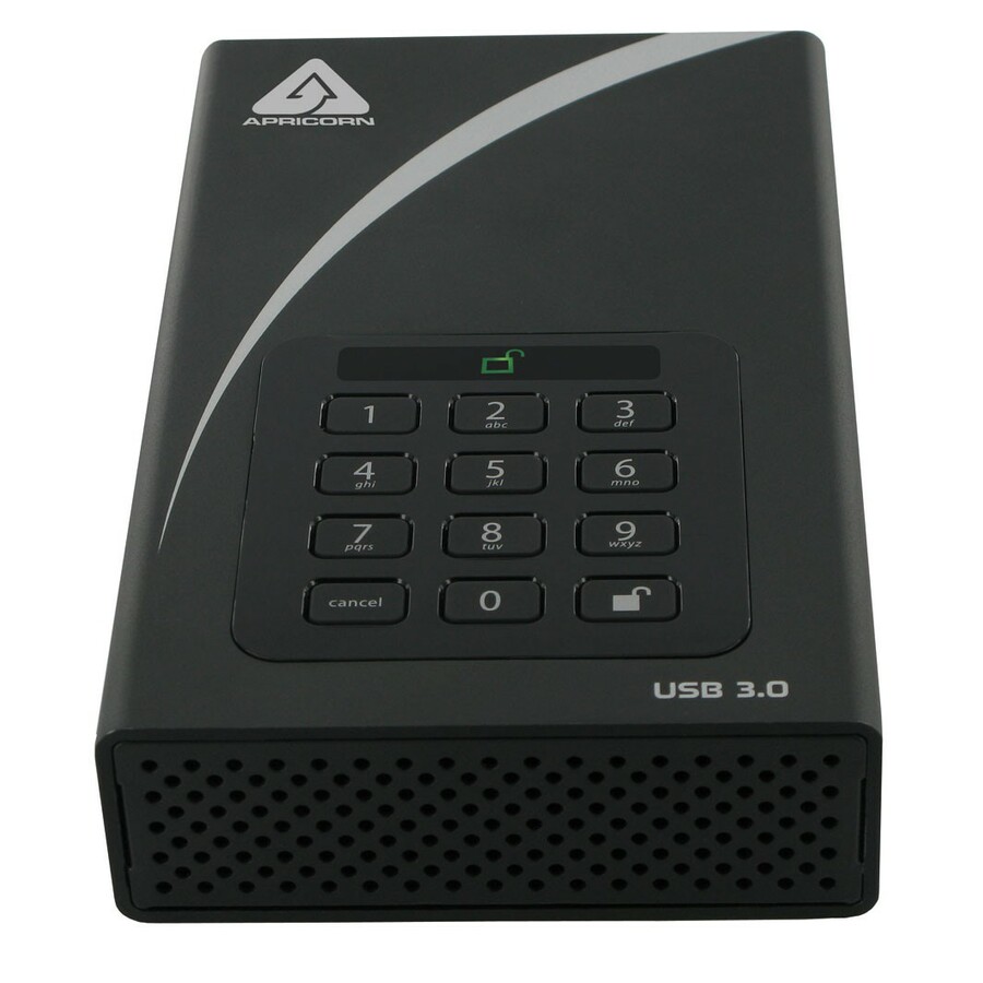Apricorn Aegis Padlock DT ADT-3PL256-4000 4 TB Desktop Hard Drive - 3.5" External - Black