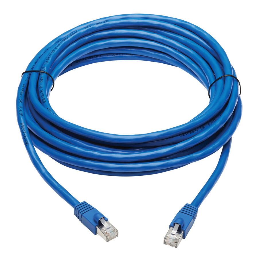 Tripp Lite by Eaton Cat6a 10G Snagless F/UTP Ethernet Cable (RJ45 M/M) PoE CMR-LP Blue 20 ft. (6.09 m)
