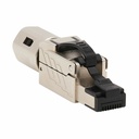 Eaton Tripp Lite Series Cat6a RJ45 Plug - MPTL, Shielded, 100W High-Power PoE & PoE++, Zinc Die-Cast, Black, TAA