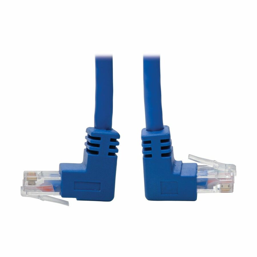 Eaton Tripp Lite Series Up/Down-Angle Cat6 Gigabit Molded UTP Ethernet Cable (RJ45 Up-Angle M to RJ45 Down-Angle M), Blue, 3 ft. (0.91 m)