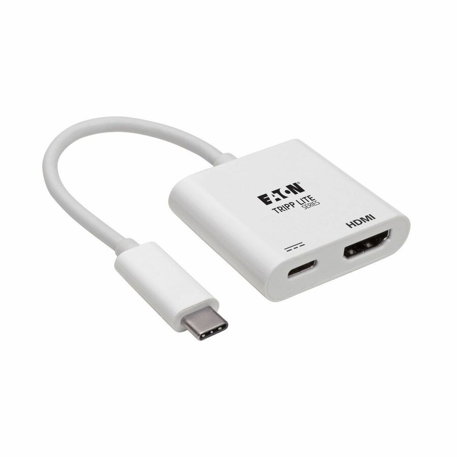 Eaton Tripp Lite Series USB-C to HDMI Adapter (M/F) - 4K 60 Hz, 60W PD Charging, HDCP 2.2, White