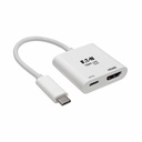 Eaton Tripp Lite Series USB-C to HDMI Adapter (M/F) - 4K 60 Hz, 60W PD Charging, HDCP 2.2, White