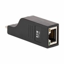 Tripp Lite by Eaton USB-C to Gigabit Ethernet Vertical Network Adapter (M/F) - USB 3.1 Gen 1 10/100/1000 Mbps Black