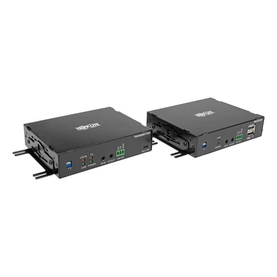 Eaton Tripp Lite Series DisplayPort over Fiber Extender Kit, Transmitter/Receiver, 4K, 4:4:4, RS-232, IR, Multimode LC, 985 ft. (300 m), TAA