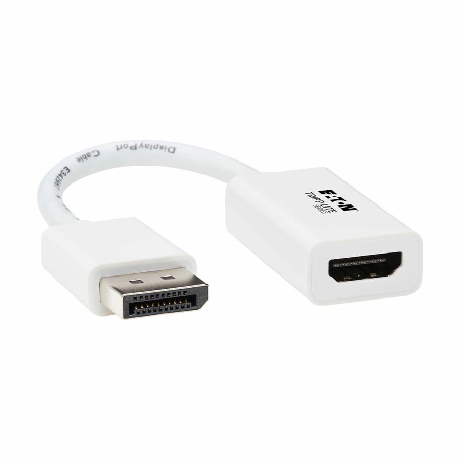 Eaton Tripp Lite Series DisplayPort to HDMI Active Adapter (M/F) - 4K 60Hz, HDR, DP 1.2, HDCP 2.2, White, 6 in.