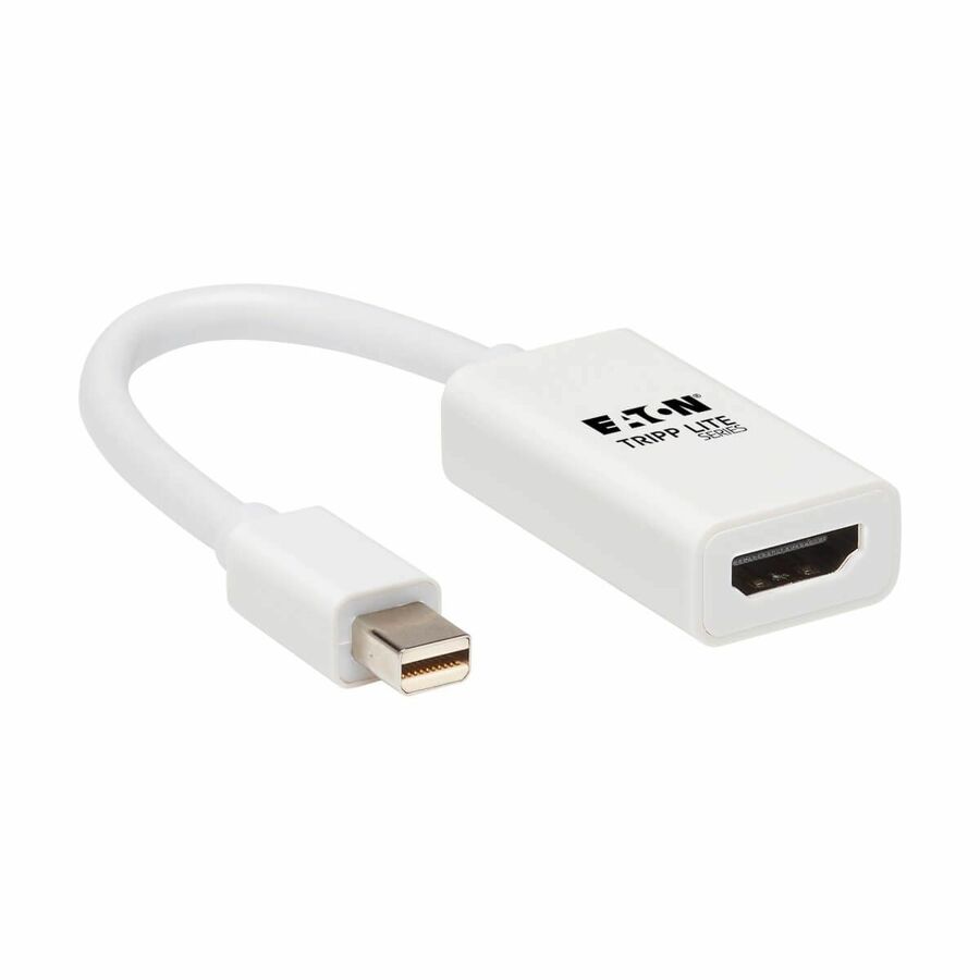 Eaton Tripp Lite Series Mini DisplayPort to HDMI Active Adapter Video Converter (M/F) - 4K 60 Hz, HDR, DP 1.2, White, 6 in.