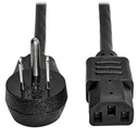 Eaton Tripp Lite Series Desktop Computer AC Power Cord, Right-Angle NEMA 5-15P to C13 - 10A, 125V, 18 AWG, 6 ft. (1.83 m), Black
