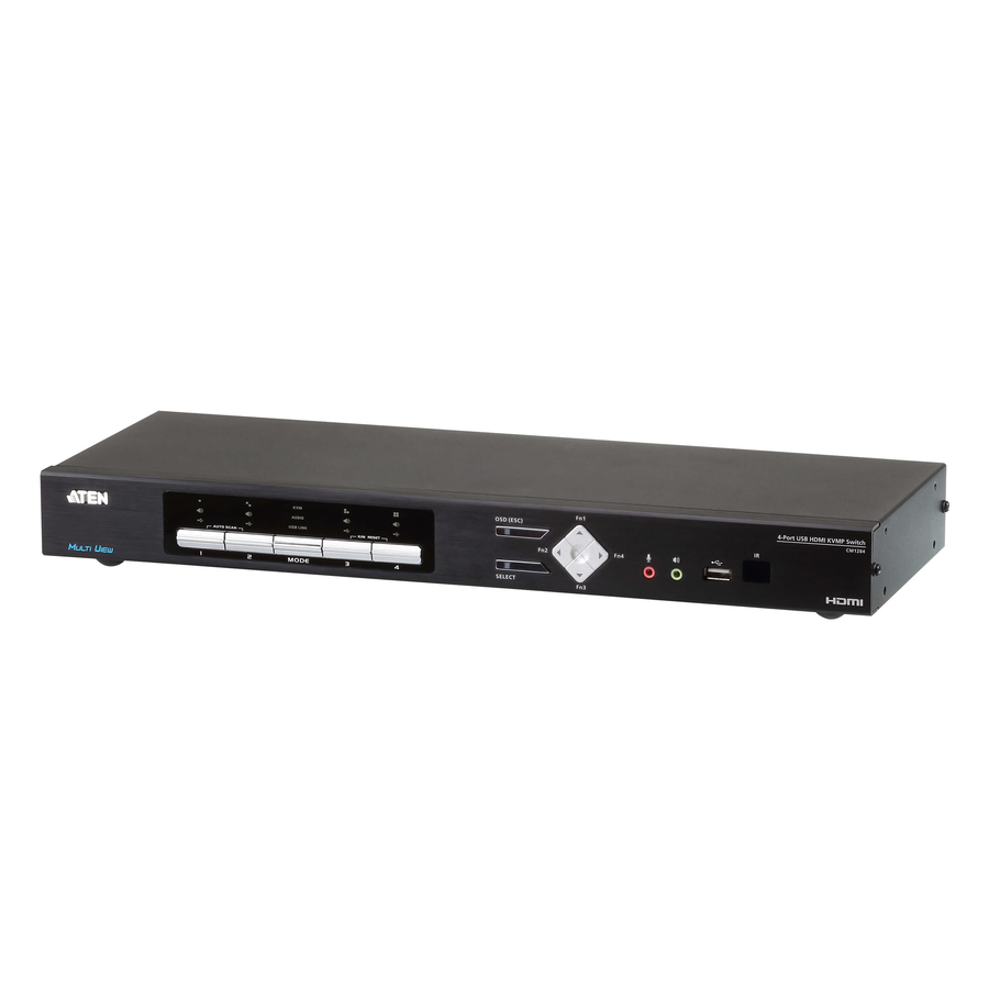ATEN CM1284 4-Port USB HDMI Multi-View KVMP Switch-TAA Compliant