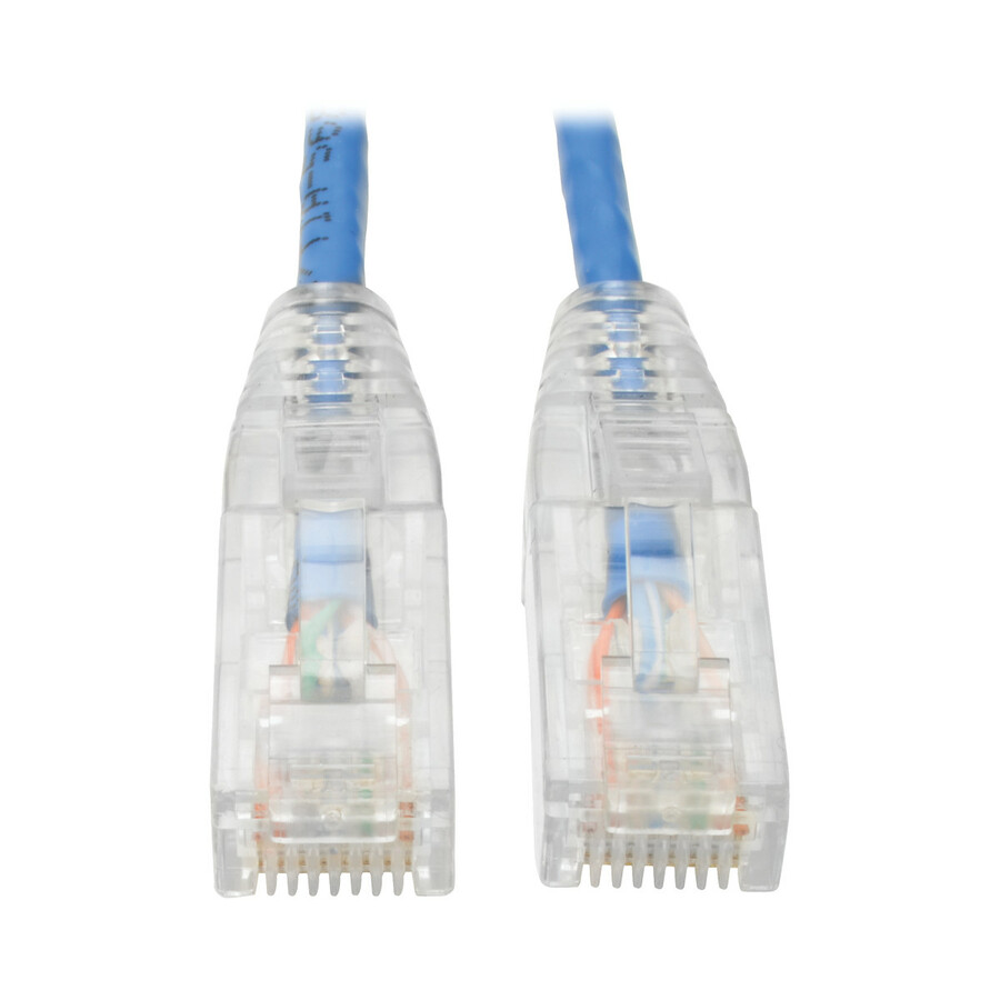 Eaton Tripp Lite Series Cat6 Gigabit Snagless Slim UTP Ethernet Cable (RJ45 M/M), PoE, Blue, 15 ft. (4.57 m)