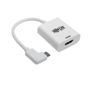 Eaton Tripp Lite Series USB-C to HDMI Adapter (M/F) 4K 60 Hz, HDCP 2.2, Right-Angle USB-C, White