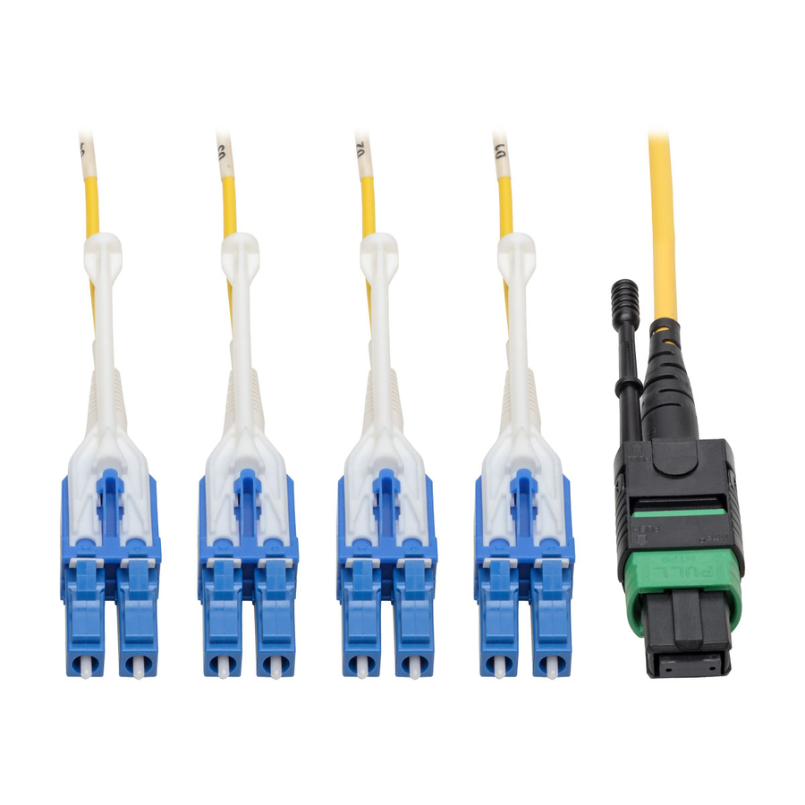 Tripp Lite by Eaton MTP/MPO (APC) to 4xLC (UPC) Singlemode Breakout Patch Cable 40/100 GbE QSFP+ 40GBASE-PLR4 Plenum Yellow 2 m (6.6 ft.)