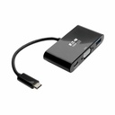 Eaton Tripp Lite Series USB-C to VGA Adapter with USB 3.x (5Gbps) Hub Ports and 60W PD Charging, Black