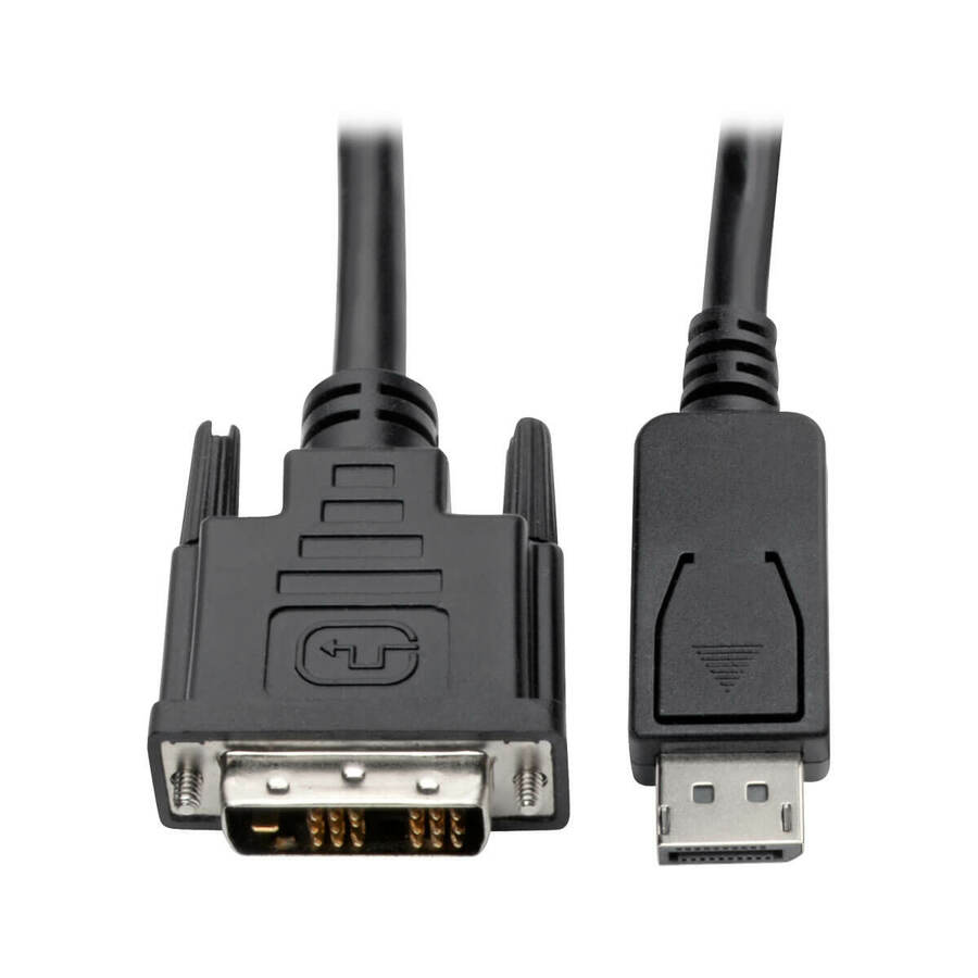 Eaton Tripp Lite Series DisplayPort to DVI Adapter Cable (DP with Latches to DVI-D Single Link M/M), 3 ft. (0.9 m)