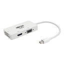 Eaton Tripp Lite Series Keyspan Mini DisplayPort to VGA/DVI/HDMI All-in-One Video Converter Adapter, White, 6-in. (15.24 cm)