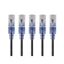 Monoprice 5-Pack, SlimRun Cat6A Ethernet Network Patch Cable, 1ft Black