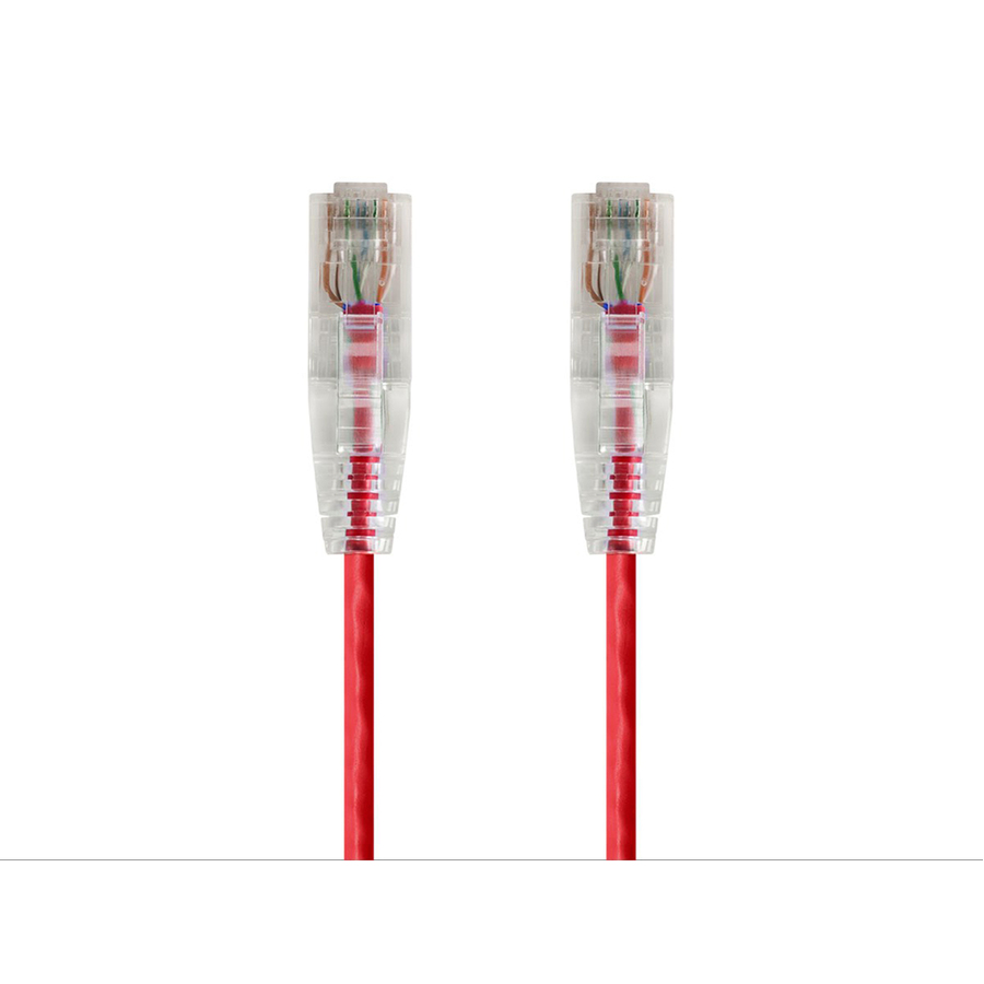 Monoprice SlimRun Cat6 28AWG UTP Ethernet Network Cable, 14ft Red