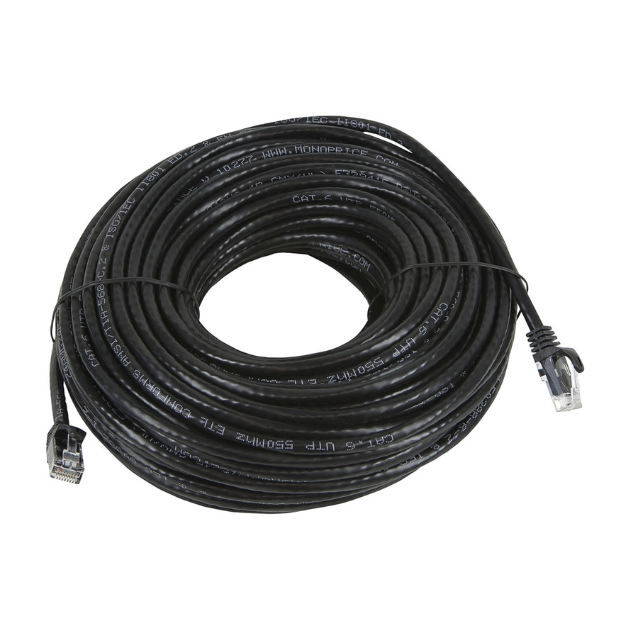 Monoprice FLEXboot Series Cat5e 24AWG UTP Ethernet Network Patch Cable, 100ft Black