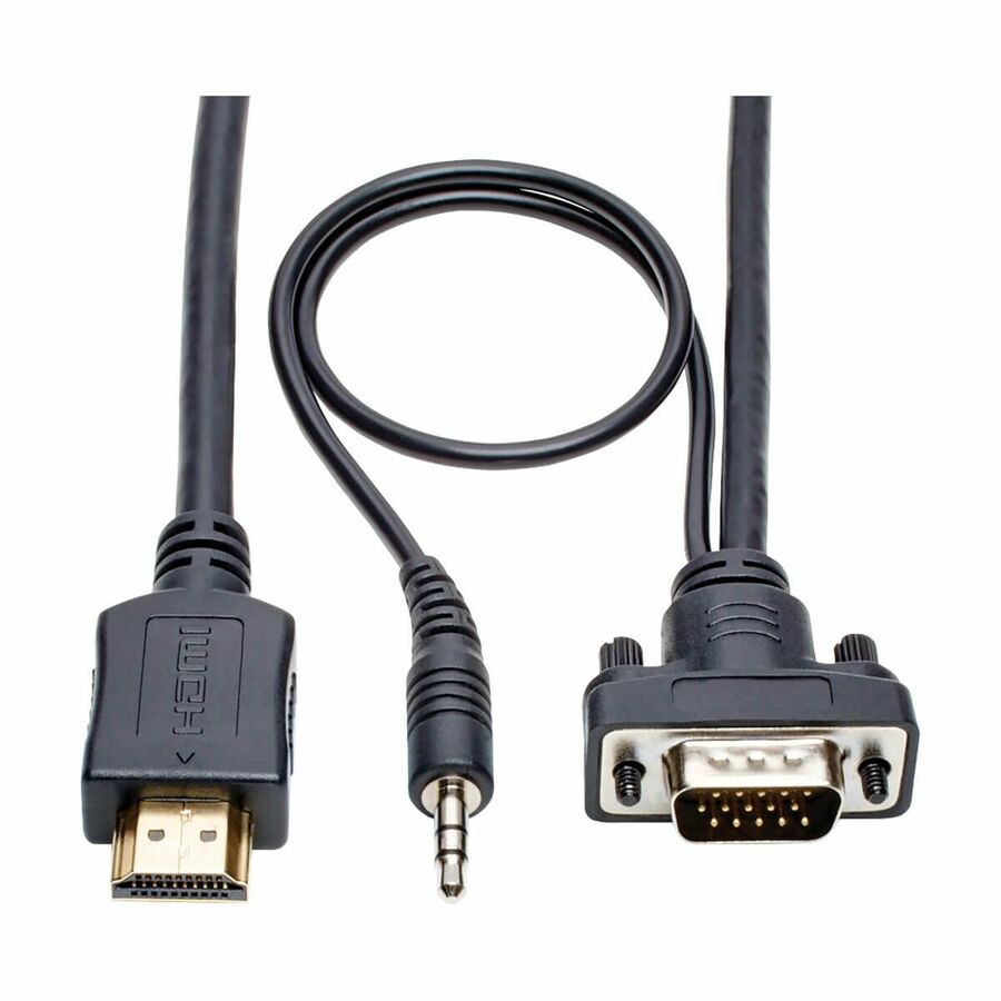 Eaton Tripp Lite Series HDMI to VGA + Audio Active Adapter Cable (HDMI to Low-Profile HD15 + 3.5 mm M/M), 15 ft. (4.6 m)