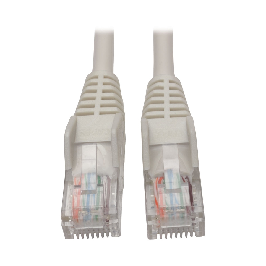 Eaton Tripp Lite Series Cat5e 350 MHz Snagless Molded (UTP) Ethernet Cable (RJ45 M/M), PoE - White, 5 ft. (1.52 m)