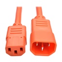 Eaton Tripp Lite Series Heavy-Duty PDU Power Cord, C13 to C14 - 15A, 250V, 14 AWG, 2 ft. (0.61 m), Orange