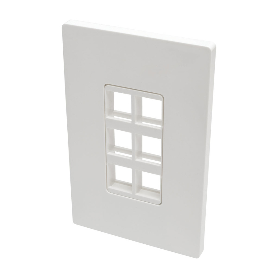 Eaton Tripp Lite Series 6-Port Keystone Single-Gang Faceplate, White, TAA