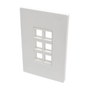 Eaton Tripp Lite Series 6-Port Keystone Single-Gang Faceplate, White, TAA