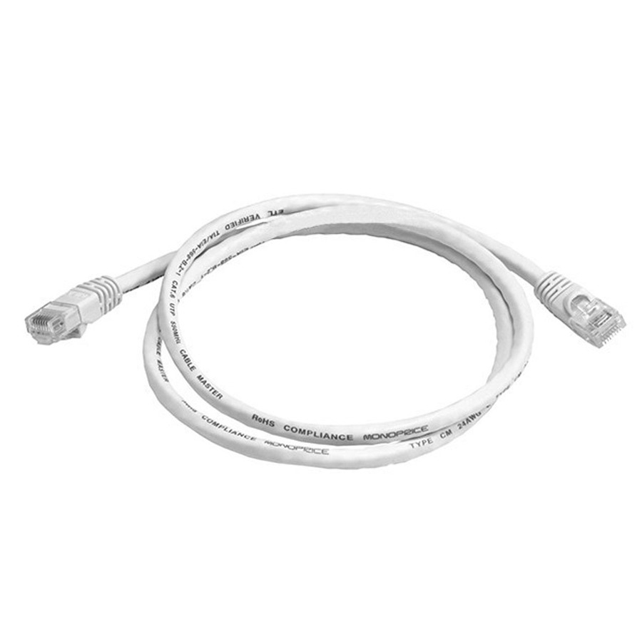 Monoprice Cat6 24AWG UTP Ethernet Network Patch Cable, 3ft White