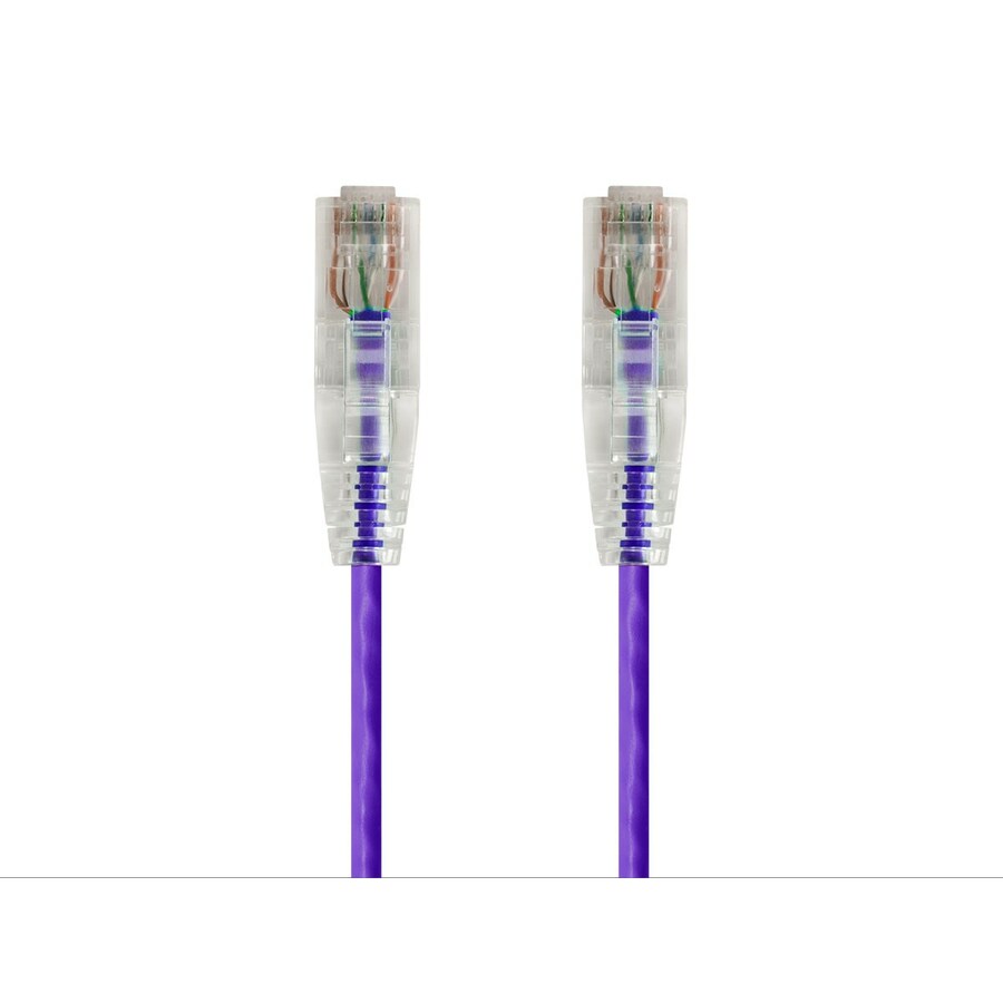 Monoprice SlimRun Cat6 28AWG UTP Ethernet Network Cable, 0.5ft Purple