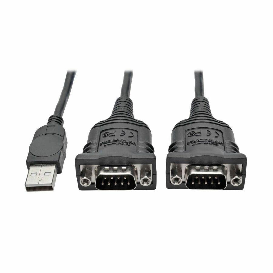 Eaton Tripp Lite Series 2-Port USB to DB9 Serial FTDI Adapter Cable with COM Retention (M/M), 6 ft. (1.83 m)