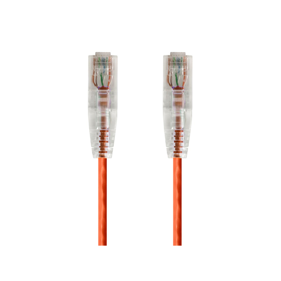 Monoprice SlimRun Cat6 28AWG UTP Ethernet Network Cable, 10ft Orange