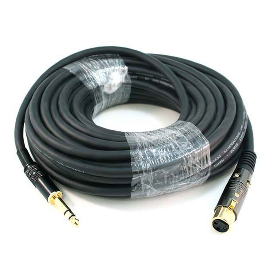 Monoprice 50ft Premier Series XLR Female to 1/4inch TRS Male 16AWG Cable (Gold Plated)