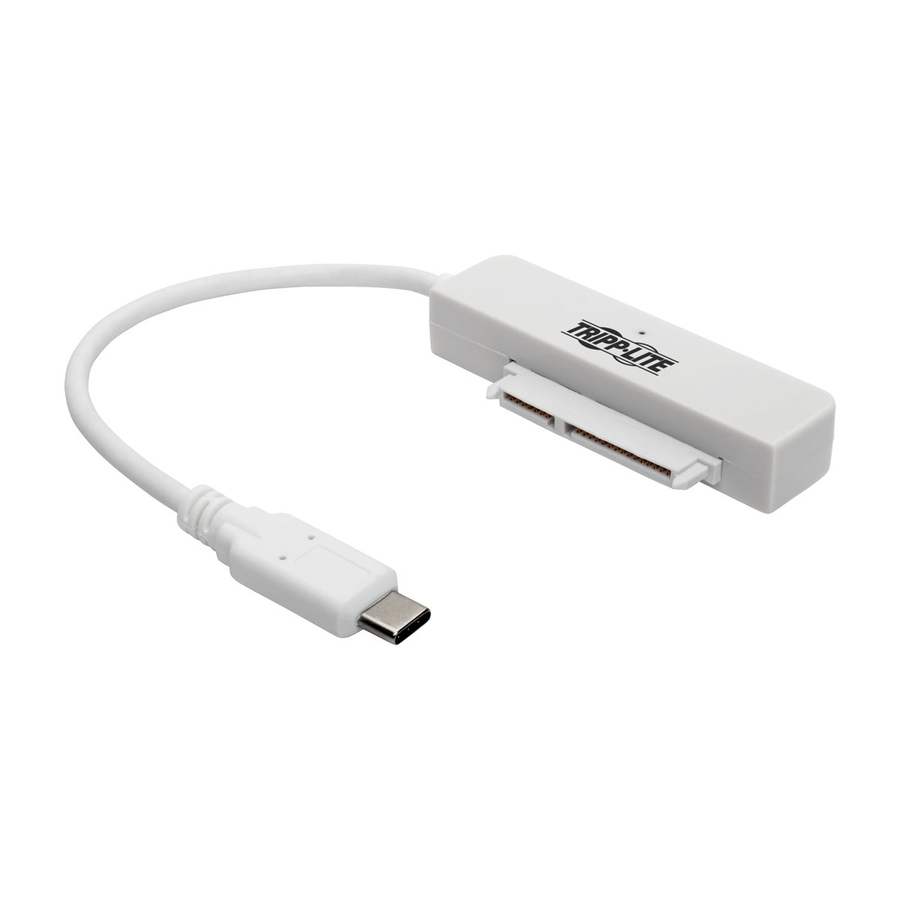 Eaton Tripp Lite Series USB 3.2 Gen 2 (10 Gbps) USB-C to SATA III Adapter Cable with UASP, 2.5 in. SATA Hard Drives, Thunderbolt 3 Compatible, White