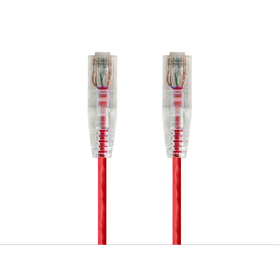 Monoprice SlimRun Cat6 28AWG UTP Ethernet Network Cable, 3ft Red