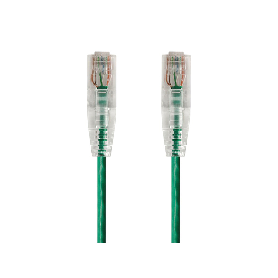 Monoprice SlimRun Cat6 28AWG UTP Ethernet Network Cable, 2ft Green