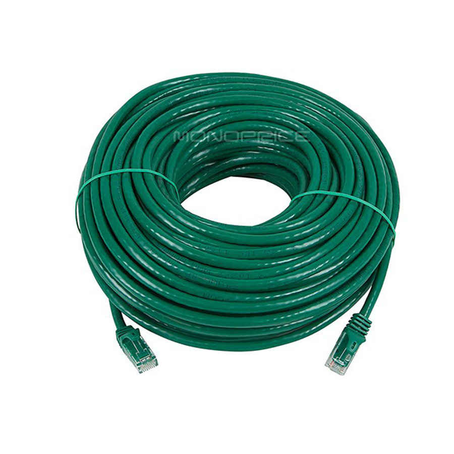 Monoprice FLEXboot Series Cat6 24AWG UTP Ethernet Network Patch Cable, 100ft Green