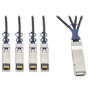 Eaton Tripp Lite Series QSFP+ to 10 GbE SFP+ Passive DAC Breakout Cable (M/M), QSFP+ to (x4) SFP+, Compatible to Cisco QSFP-4SFP10G-CU1M, 2M (6.56 ft.)