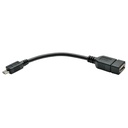 Eaton Tripp Lite Series Micro USB to USB OTG Host Adapter Cable, 5-Pin Micro USB B to USB A M/F, 6-in. (15.24 cm)