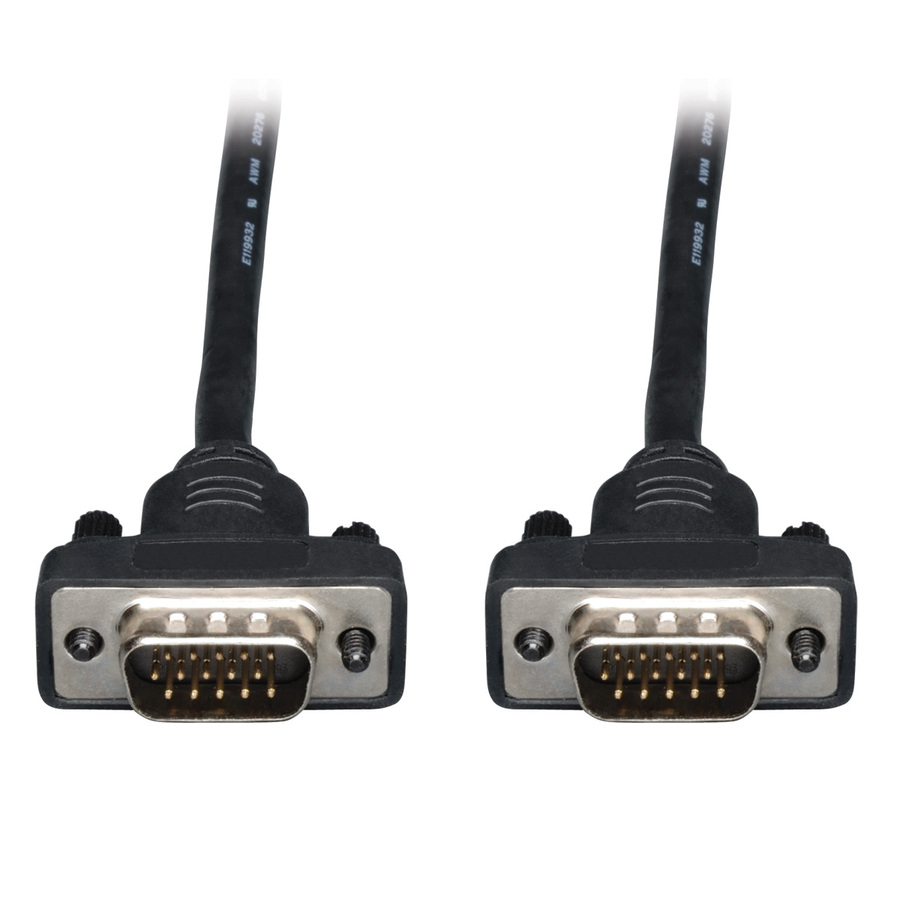 Eaton Tripp Lite Series Low-Profile VGA High-Resolution RGB Coaxial Cable (HD15 M/M), 50 ft. (15.24 m)