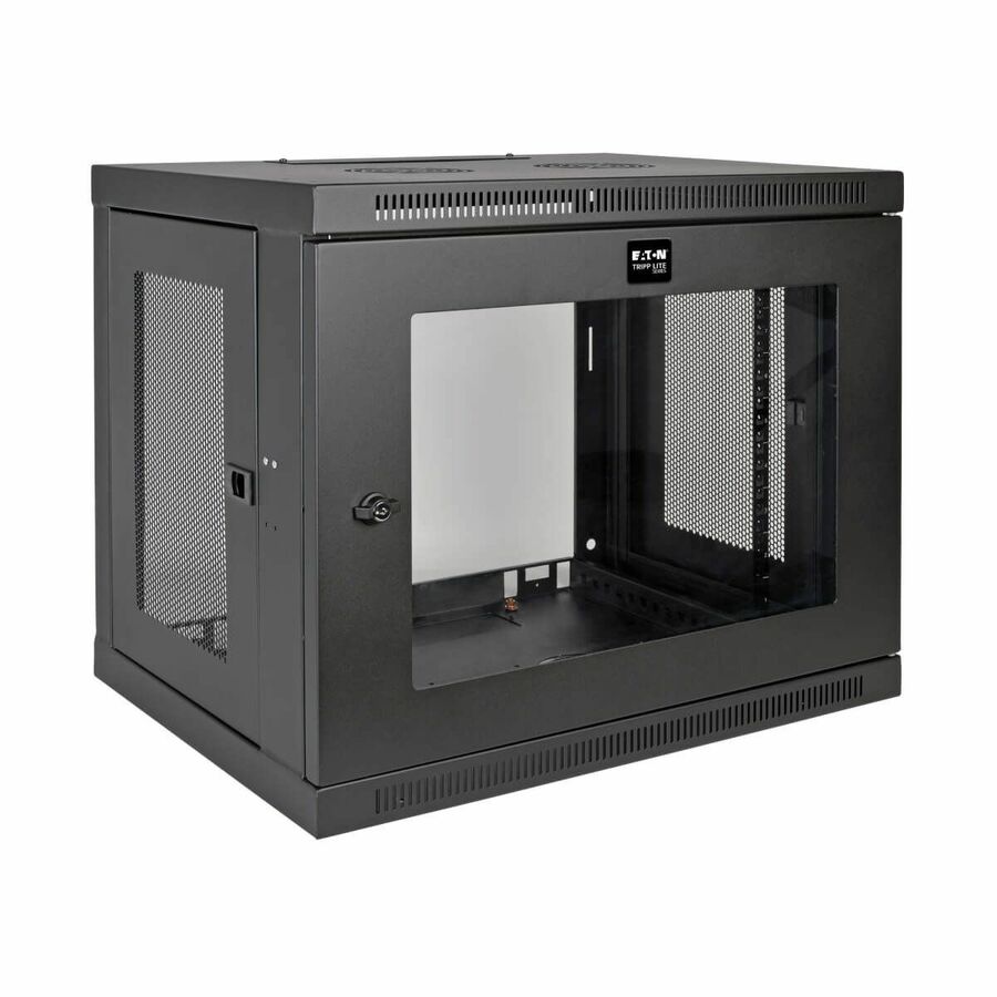 Tripp Lite by Eaton SmartRack 9U Low-Profile Switch-Depth Wall-Mount Mini Rack Enclosure Clear Acrylic Window
