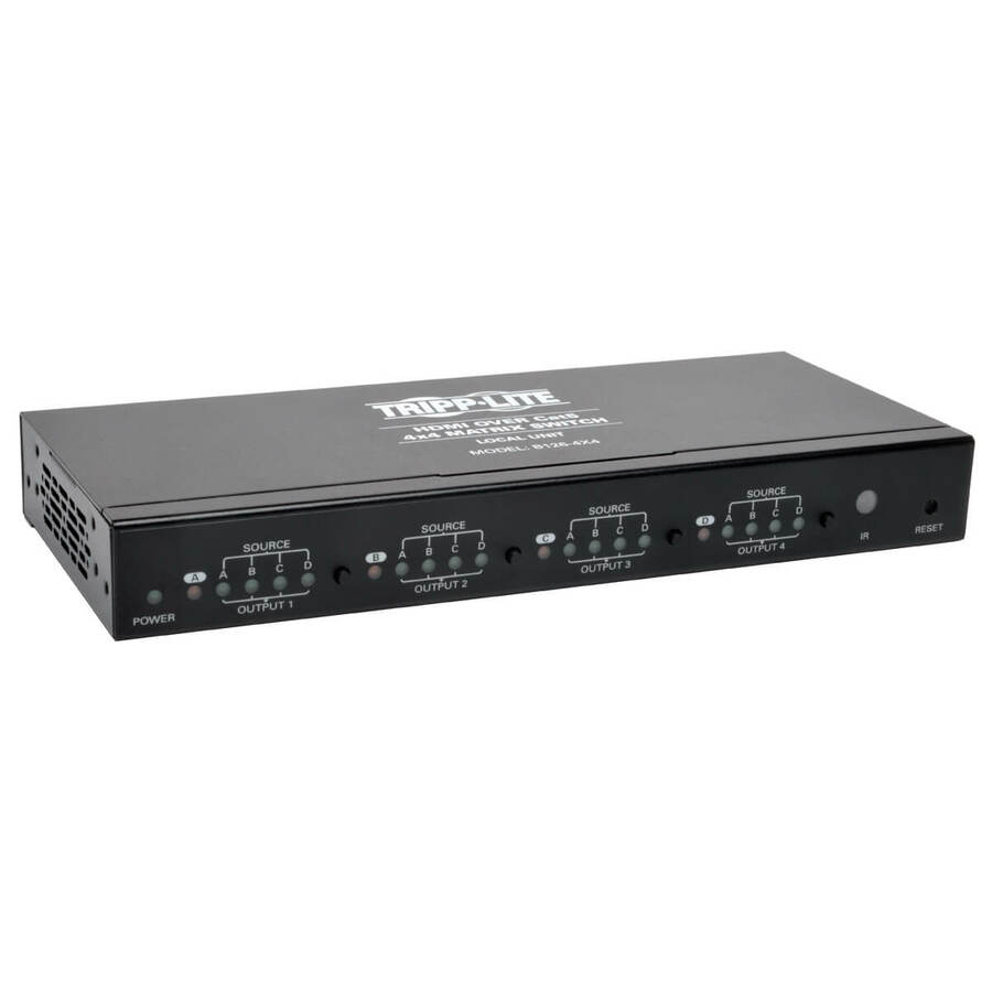 Eaton Tripp Lite Series 4 x 4 HDMI over Cat5/6 Matrix Splitter Switch, Box-Style Transmitter for Video/Audio, Up to 175 ft. (53 m), TAA