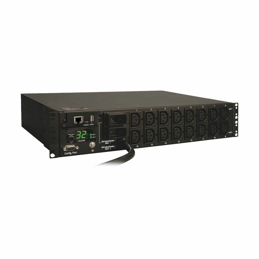 Tripp Lite by Eaton PDU 7.4kW Single-Phase Switched PDU LX Interface 230V Outlets (16-C13) IEC-309 Blue 230V 32A 3.6m Cord 2U Rack-Mount TAA