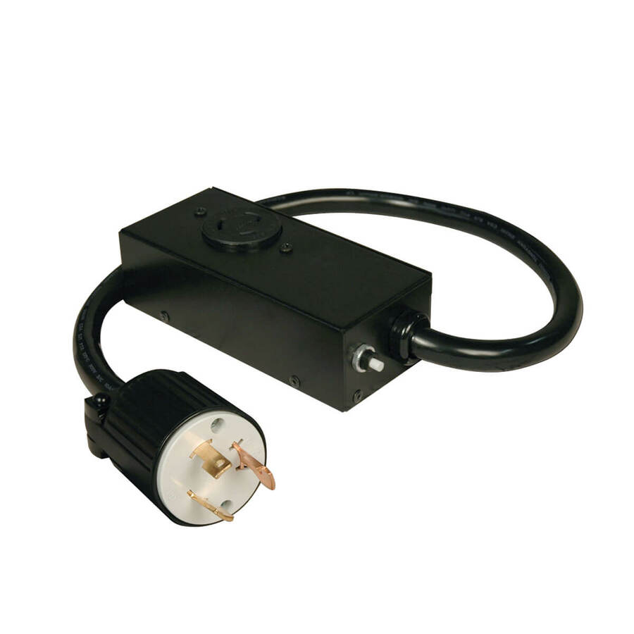 Tripp Lite by Eaton Power Extension Cord NEMA L5-30P to NEMA L5-20R Extension Cord with Breaker - 20A 120V 10 AWG 2 ft. (0.61 m) Black