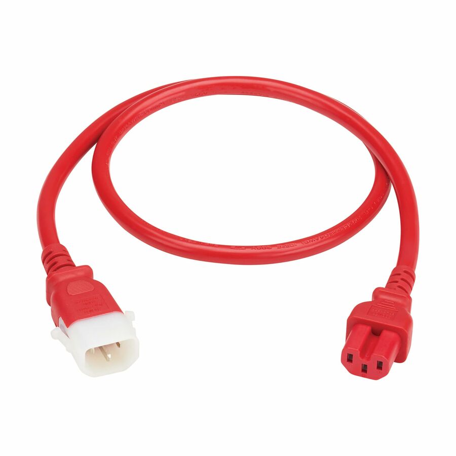 Eaton Tripp Lite Series PDU Power Cords, C15 to P-Lock C14 - Heavy-Duty, 15A, 250V, 14 AWG, 6 ft. (1.8 m), Red, 6 Pack
