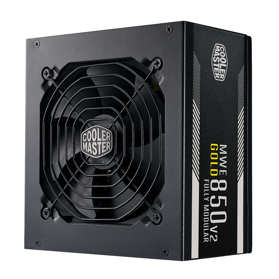 Cooler Master MWE Gold 850 V2 Fully Modular Power Supply - 850W 80+ Gold Certified PSU, Dual EPS Connectors, Semi-Fanless Low Noise Design, Flat Black Cables, Reliable ATX Gaming PSU, 5-Year Warranty