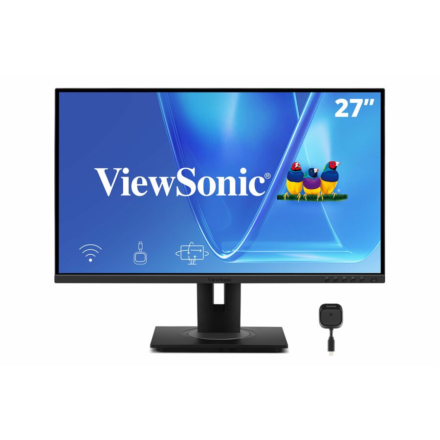 ViewSonic VG2748N 27 Inch 1080p Monitor, IPS Display with Wireless Casting and AirPlay for Smooth Home and Office Productivity, Advanced Ergonomics, USB-C, USB Hub, DisplayPort, and HDMI Inputs