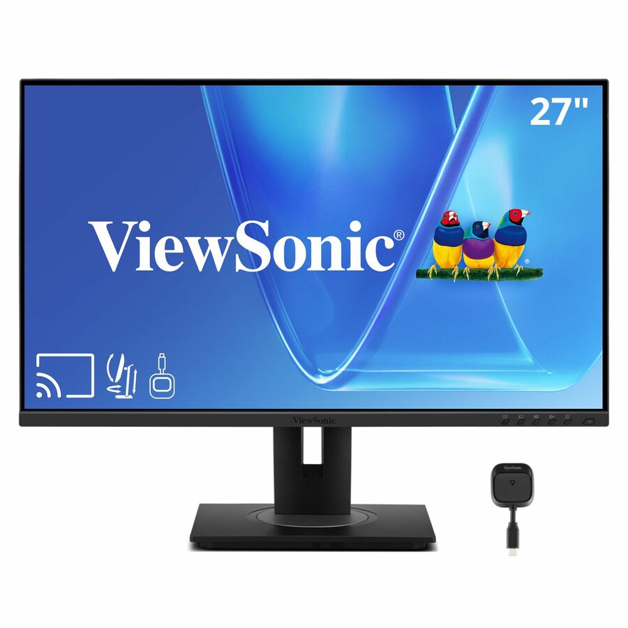 ViewSonic VG2748N 27 Inch 1080p Monitor, IPS Display with Wireless Casting and AirPlay for Smooth Home and Office Productivity, Advanced Ergonomics, USB-C, USB Hub, DisplayPort, and HDMI Inputs