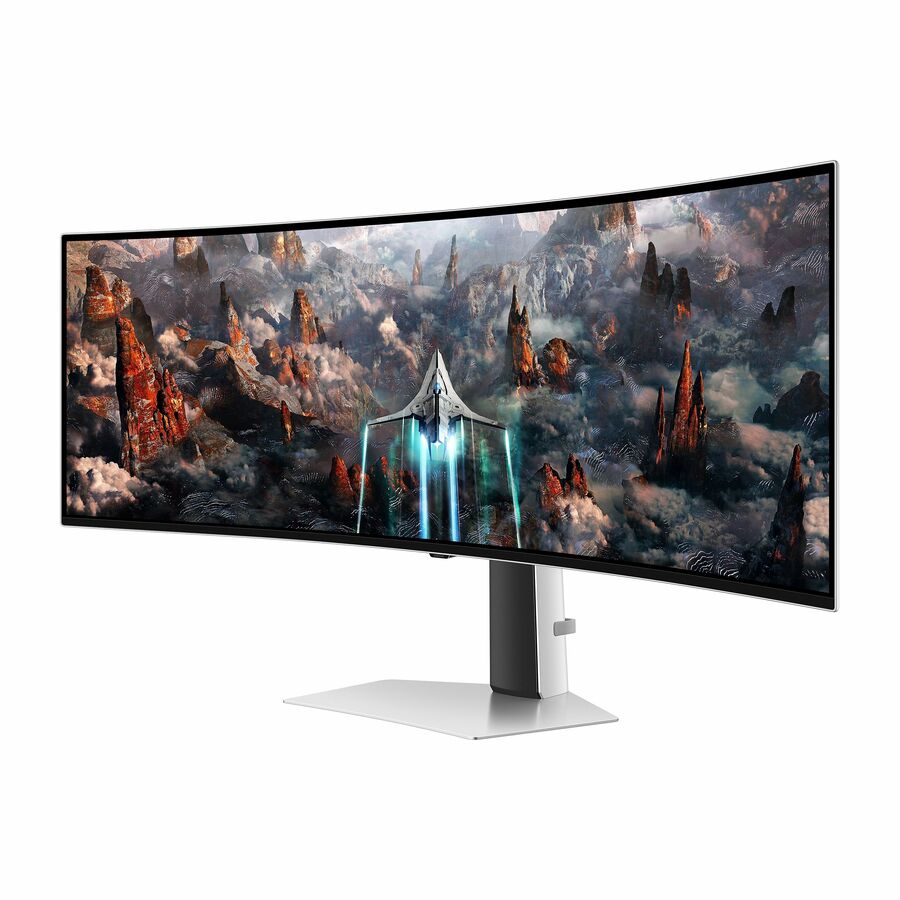 Samsung Odyssey G9 S49CG934SN 49" Class Dual Quad HD (DQHD) Curved Screen Gaming OLED Monitor - 32:9 - Silver