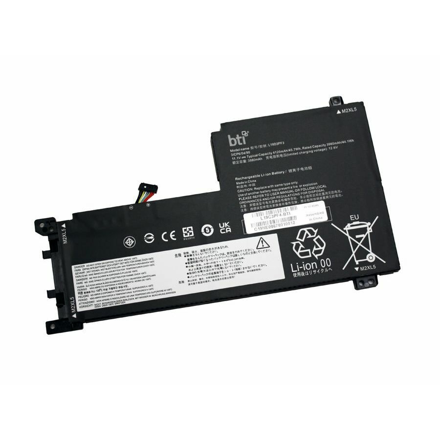 BTI L19C3PF4-BTI 11.1V 44WHR LI-ION BATTERY 5B10W86955, L19C3PF4, 5B10W86959, L19D3PF3, 5B11N52042, SB10W86941, 5B11N56343, SB10W86951 IDEAPAD 5-15ALC05, IDEAPAD 5-15ALC05 82LN, IDEAPAD 5-15ARE05, IDEAPAD 5-15ARE05 81YQ, IDEAPAD 5-15IIL05, IDEAPAD 5-15IIL05 81YK, IDEAPAD 5-15ITL05, IDEAPAD 5-15ITL05 82FG