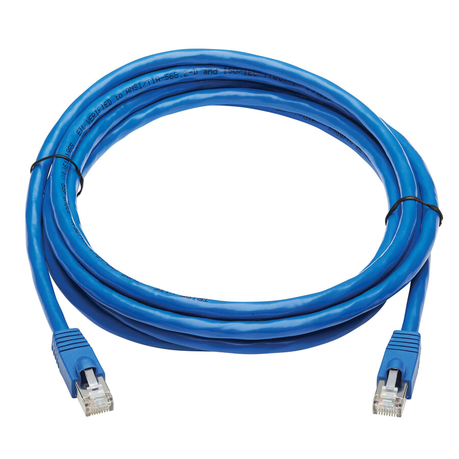 Tripp Lite by Eaton Cat6a 10G Snagless F/UTP Ethernet Cable (RJ45 M/M) PoE CMR-LP Blue 10 ft. (3.05 m)