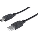 USB-A to Mini-USB Cable, 1.8m, Male to Male, 480 Mbps (USB 2.0), Hi-Speed USB, Black, Lifetime Warranty, Equivalent to USB2HABM2M (except 20cm shorter)